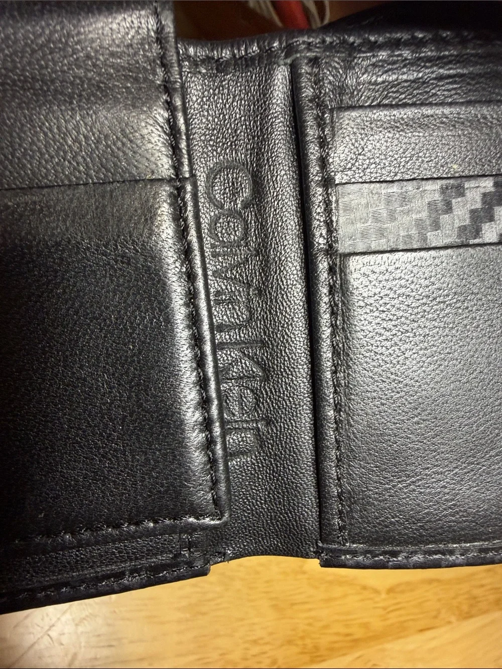 Calvin Klein Black Carbon-Texture Bi-Fold Card Holder